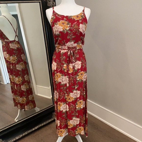 NEW ✨ Reformation Floral Wedding Party Event Ila Midi Maxi Wrap Red Dress Large - Picture 2 of 9